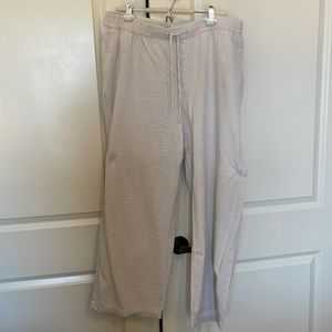 Linen wide leg pants. Draw string, elastic waist. Linen colour, XL.